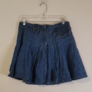 Willi Smith Dark Blue Skater Skirt